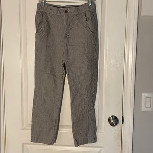 Hollister Gray and White Striped Pants